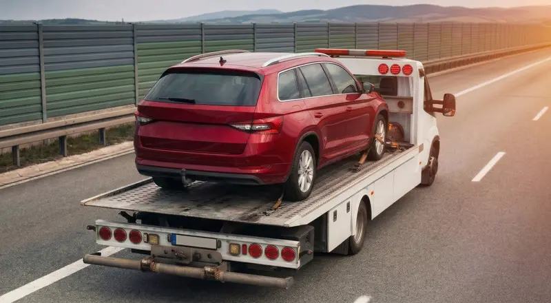 Guincho para carros em João Pessoa – carro sendo carregado em plataforma